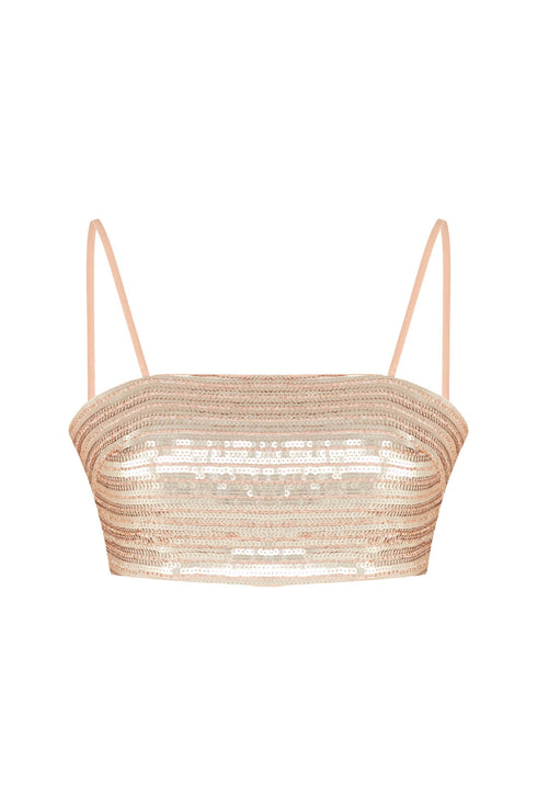 Bellatrix Bronz Nude Crop Top